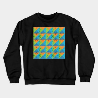 Funky Squares Blue Orange Green Crewneck Sweatshirt